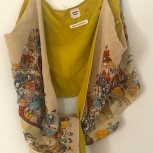 Hermes Paris Wrap Around Silk Top